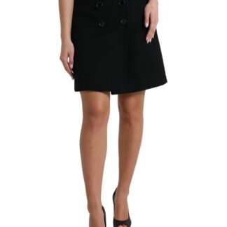 Dolce & Gabbana Chic High Waist Mini Denim Skirt with Lace Trim