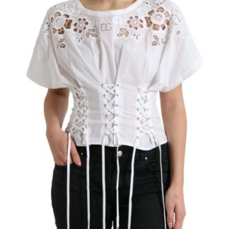 Dolce & Gabbana Elegant Floral Lace Long Sleeve Top