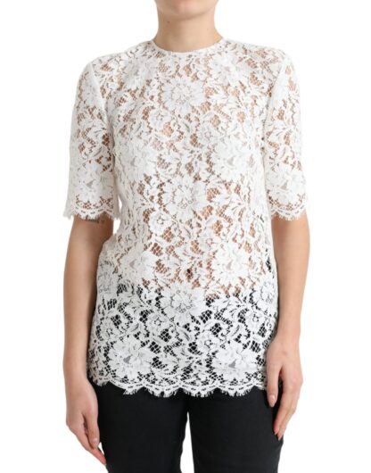 Dolce & Gabbana Elegant White Lace Blouse