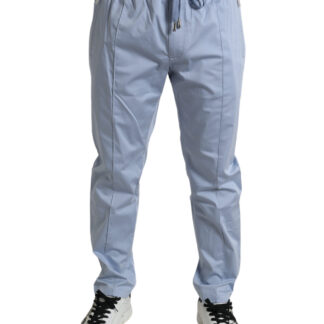 Dolce & Gabbana Sky Blue Cotton Stretch Skinny Pants