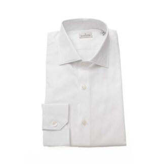 Aquascutum Sophisticated White Cotton Shirt with Embroidered Logo