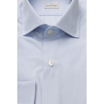 Bagutta Light Blue Cotton Men Shirt