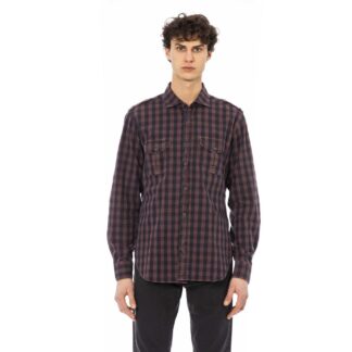 La Martina Elegant Checkered Cotton Shirt with Embroidered Logo