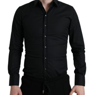 Dolce & Gabbana Elegant Navy Blue Slim Fit Dress Shirt