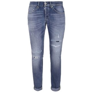 Dondup Distressed Blue Cotton Mius Jeans