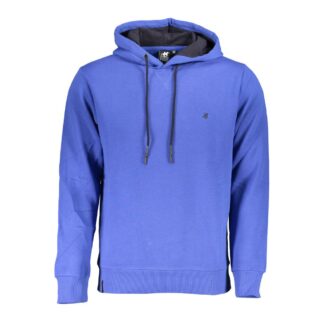 U.S. Grand Polo Elegant Long Sleeve Hooded Sweatshirt in Blue