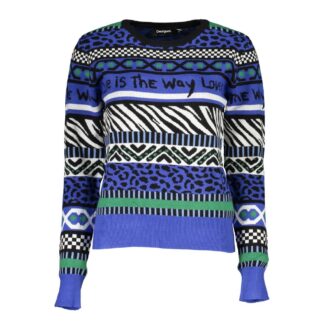 Desigual Elegant High Neck Contrast Sweater