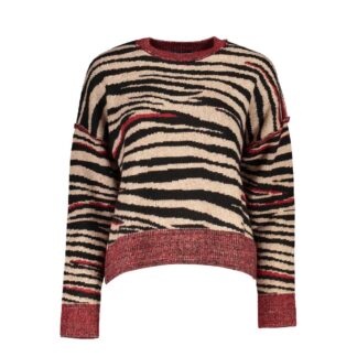 Desigual Elegant Crew Neck Sweater with Contrast Details