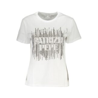 Patrizia Pepe Chic Short Sleeve Wide Neck Tee with Contrast Details