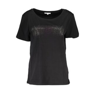 Patrizia Pepe Chic Contrast Crew Neck Cotton Tee