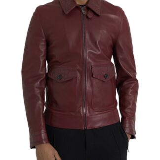 Dolce & Gabbana Beige Exotic Leather Biker Blouson Jacket