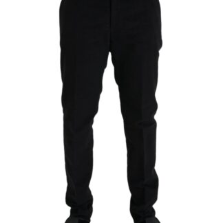 Dolce & Gabbana Black Silk Men Skinny Dress Pants