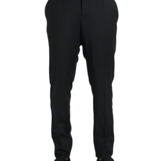 Dolce & Gabbana Black Cotton Velvet Skinny Pants