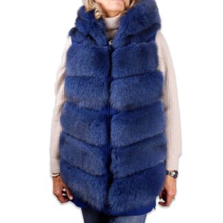 Made in Italy Elegant Sleeveless Wool Coat with Fox Fur Detail