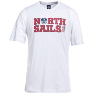 North Sails Elegant White Cotton Tee with Bold Blue Logo