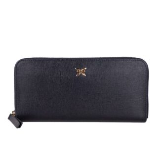 Baldinini Trend Chic Black Leather Zip Wallet