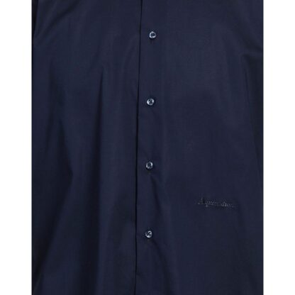 Aquascutum Elegant Blue Cotton Logo Shirt