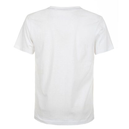 Fred Mello Crisp White Cotton Crewneck Tee with Front Design