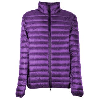 Centogrammi Elegant Fuchsia-Lined Grey Down Duvet Jacket