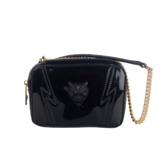 Plein Sport Sleek Patent Effect Crossbody Bag