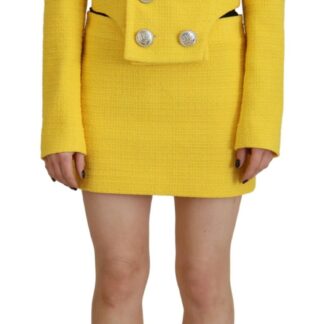 Dsquared² Yellow Peak Double Breasted Suit Blazer Short Set