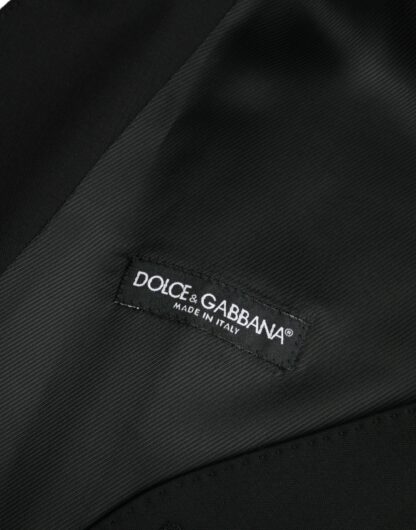 Dolce & Gabbana Black Wool Formal Dress Waistcoat Vest