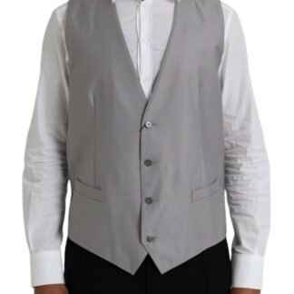 Dolce & Gabbana Gray Wool Formal Dress Waistcoat Vest