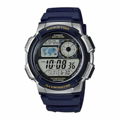 Ανδρικά Ρολόγια Casio WORLD TIME ILLUMINATOR - 5 ALARMS, 10 YEAR BATTERY Μαύρο Γκρι (Ø 40 mm) (Ø 43 mm)