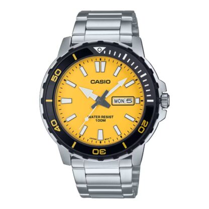 Ανδρικά Ρολόγια Casio DIVER Κίτρινο Ασημί