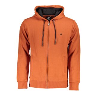 U.S. Grand Polo Classic Hooded Zip Sweatshirt in Brown