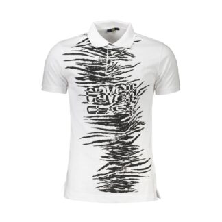 Cavalli Class Black Cotton Men Polo Shirt