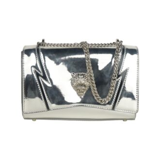 Plein Sport Chic Patent Effect Chain Shoulder Bag