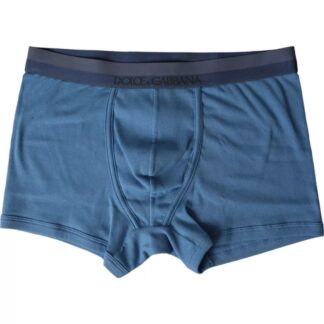 Dolce & Gabbana Blue Cotton Regular Boxer Shorts Underwear