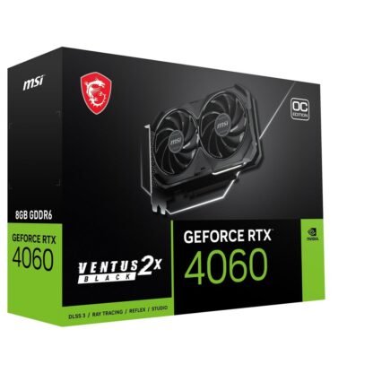 Κάρτα Γραφικών MSI RTX 4060 VENTUS 2X BLAC Geforce RTX 4060 GDDR6 8 GB