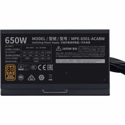 Τροφοδοσία Ρεύματος Cooler Master MPE-6501-ACABW-BEU 650 W ATX 80 Plus Bronze