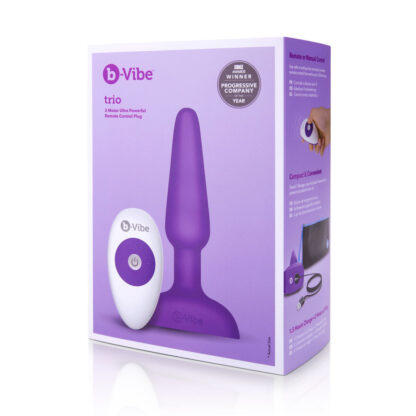 Πώμα πρωκτού με τηλεχειριστήριο Rimming Trio Μωβ B-Vibe 05882530000 Μωβ