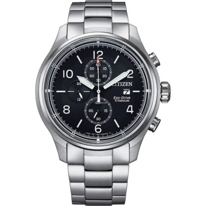 Ανδρικά Ρολόγια Citizen SUPER TITANIO 0810 ECO DRIVE Λευκό Μαύρο Ασημί (Ø 44 mm)