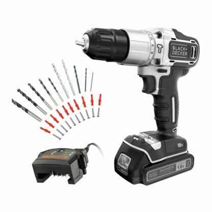 Σετ τρυπανιών και αξεσουάρ Black & Decker Silver Edition bdchd18sc1a-qw 18 V 45 Nm 30 Τεμάχια