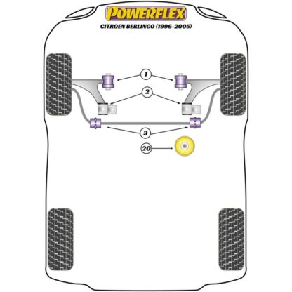 Silentblock Powerflex PFF50-306R Εγκατάσταση κινητήρα (x1)