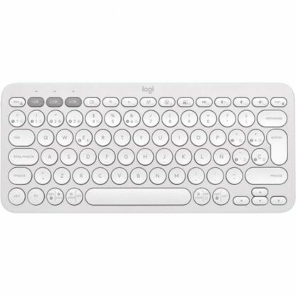 Ασύρματο Πληκτρολόγιο Logitech Pebble Keys 2 K380s Ισπανικό Qwerty Λευκό QWERTY