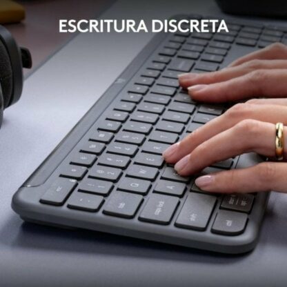 Πληκτρολόγιο Logitech Γκρι Ισπανικό Qwerty QWERTY