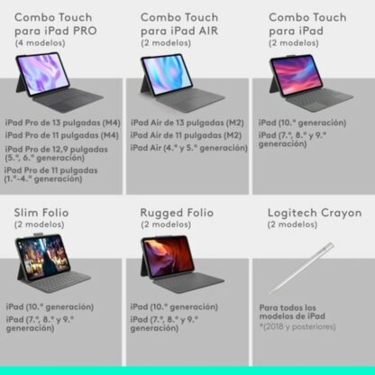 Κάλυμμα Tablet Logitech iPad Pro 2024 Μαύρο Ισπανικό Qwerty QWERTY