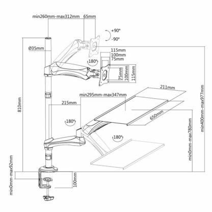 Επιτραπέζια Βάση για Οθόνη Neomounts FPMA-D500KEYB