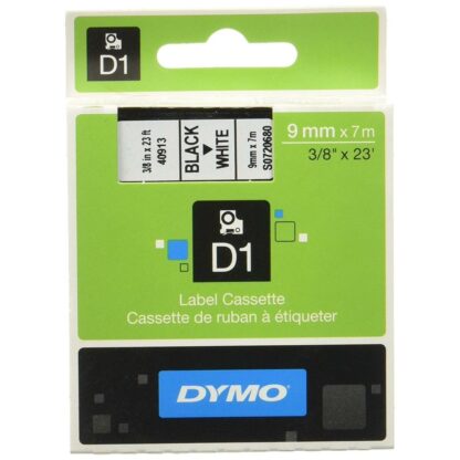 Πλαστικοποιημένη Ταινία για Στυλό Dymo D1 41913 9 mm LabelManager™ Λευκό Μαύρο (5 Μονάδες)