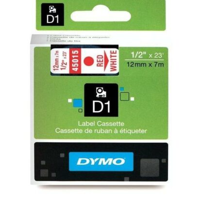 Πλαστικοποιημένη Ταινία για Στυλό Dymo D1 45015 12 mm LabelManager™ Λευκό Κόκκινο Μαύρο (5 Μονάδες)