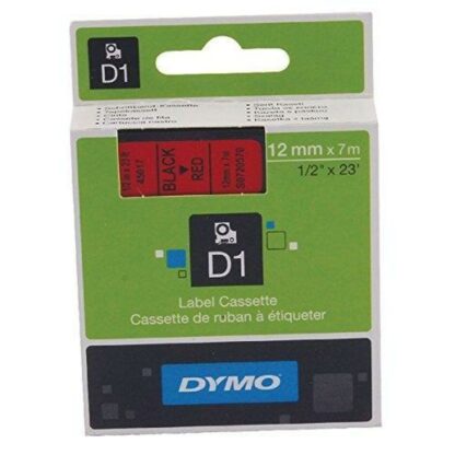 Πλαστικοποιημένη Ταινία για Στυλό Dymo D1 45017 12 mm LabelManager™ Κόκκινο Μαύρο (5 Μονάδες)