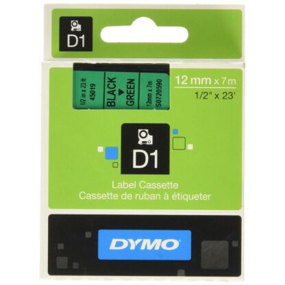 Πλαστικοποιημένη Ταινία για Στυλό Dymo D1 45019 12 mm LabelManager™ Πράσινο Μαύρο (5 Μονάδες)