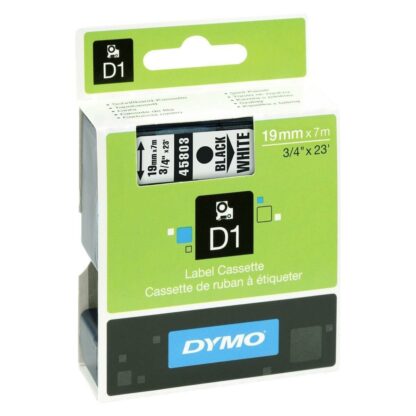 Πλαστικοποιημένη Ταινία για Στυλό Dymo D1 45803 LabelManager™ Λευκό Μαύρο (5 Μονάδες)