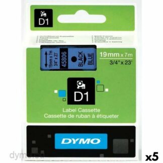 Πλαστικοποιημένη Ταινία για Στυλό Dymo D1 45803 LabelManager™ Λευκό Μαύρο (5 Μονάδες)