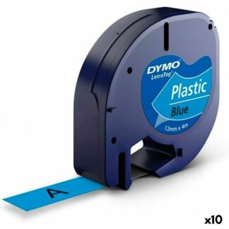 Πλαστικοποιημένη Ταινία για Στυλό Dymo 91208 LetraTag® Μαύρο Ασημί 12 mm (x10)